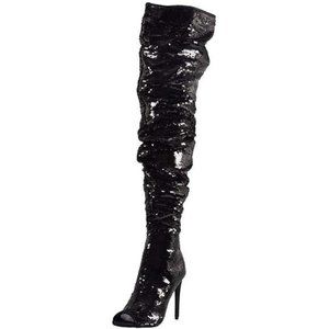 💋RESERVED: CAMSOO OVER THE KNEE SEQUINS PEEP TOE STILETTO BOOTS!!!